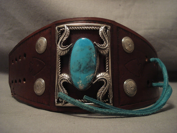 Museum Modernistic Navajo Blue Diamond Turquoise Silver Ketoh Bracelet
