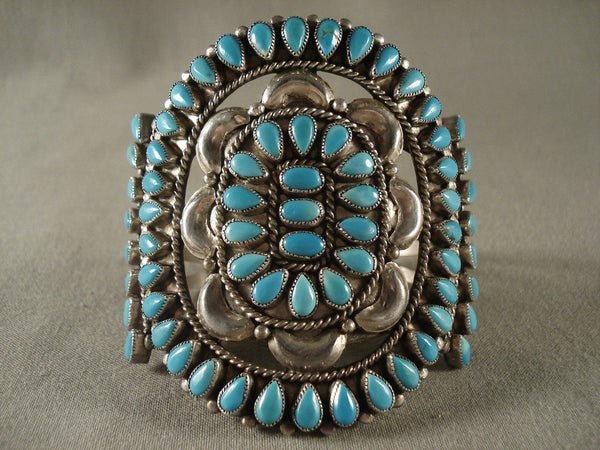 Huge Old Navajo Turquoise Silver Vintage Bracelet