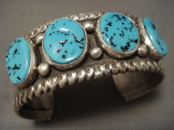 More Rare Vintage Navajo Kee Joe (d.) Turquoise Silver Bracelet Old