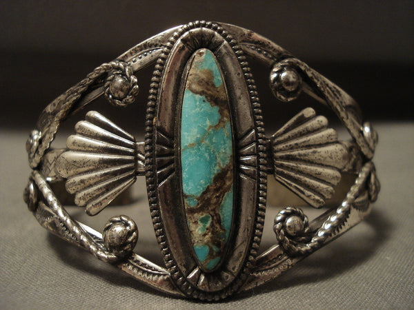 Museum Earlier 1900's Vintage Navajo Turquoise Silver Bracelet Old