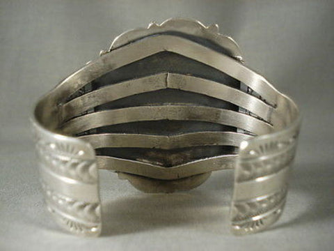 COLOSSAL VINTAGE NAVAJO EARTH BLUE SILVER BRACELET