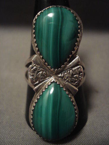 ONE OF THE MOST UNIQUE VINTAGE NAVAJO KEE JOE BENALLY (D.) SILVER RING