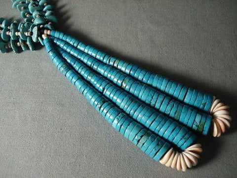 ABSOLUTELY FABULOUS VINTAGE NAVAJO TURQUOISE NECKLACE OLD