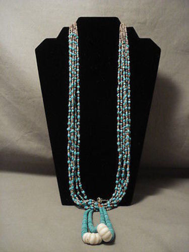 MUSEUM VINTAGE SANTO DOMINGO TURQUOISE JACLA NECKLACE OLD