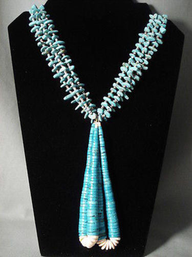 MUSEUM VINTAGE NAVAJO TURQUOISE COLLECTION NECKLACE OLD VTG