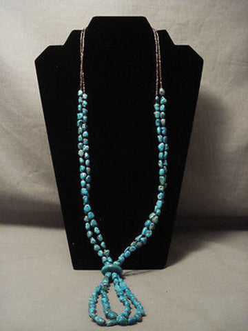 BREATHTAKING VINTAGE SANTO DOMINGO TURQUOISE JACLA NECKLACE OLD