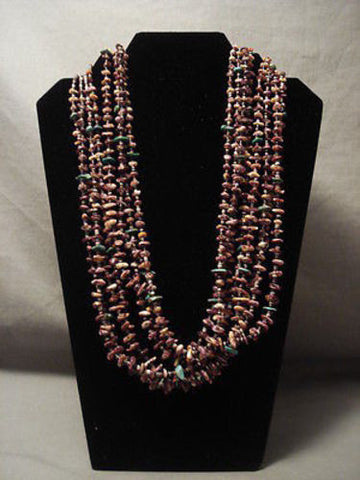 REMARKABLE MODERNISTIC NAVAJO SPINY OYSTER ""TOP NECK WRAP"" NECKLACE