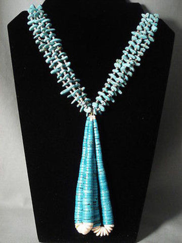 ABSOLUTELY FABULOUS VINTAGE NAVAJO TURQUOISE NECKLACE OLD