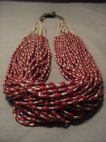 641 GRAMS 50-STRAND NAVAJO CORAL HEISHI NECKLACE- AMAZING