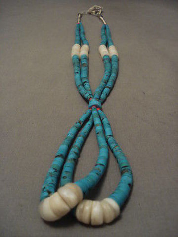 EARLIER 1900'S VINTAGE SANTO DOMINGO TURQUOISE NECKLACE