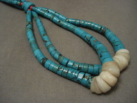 EARLIER 1900'S VINTAGE SANTO DOMINGO TURQUOISE NECKLACE