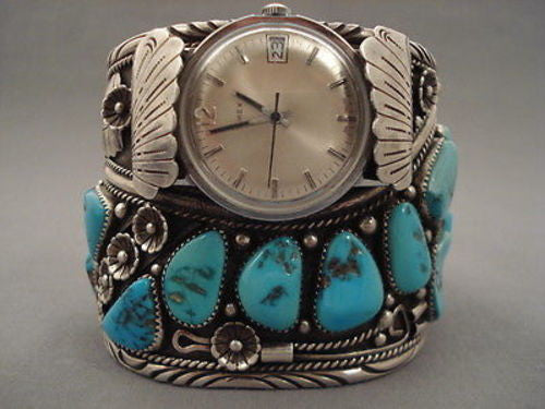 177 GRAMS SUPER HEAVY CHUNKY TURQUOISE SILVER BRACELET