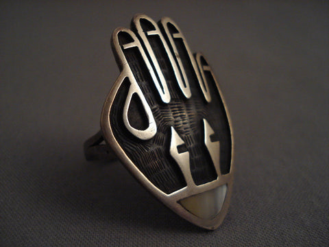 Huge Museum Vintage Hopi hand Silver Ring