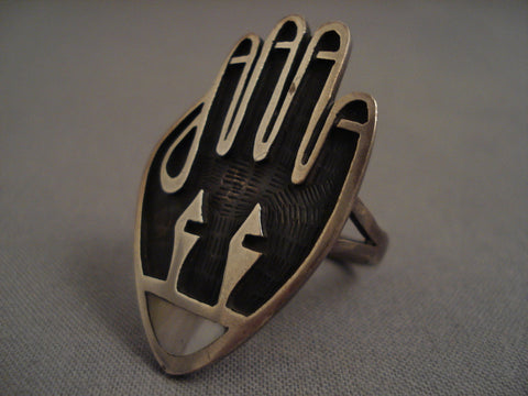 Huge Museum Vintage Hopi hand Silver Ring