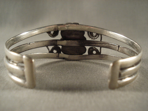 Very Old Navajo Spiny Oyster Silver Ingot Bracelet