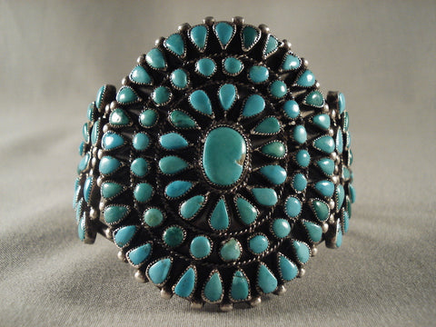 Very Old Vintage Navajo Turquoise Silver Bracelet Native Vtg