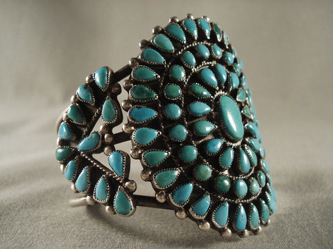 Very Old Vintage Navajo Turquoise Silver Bracelet Native Vtg