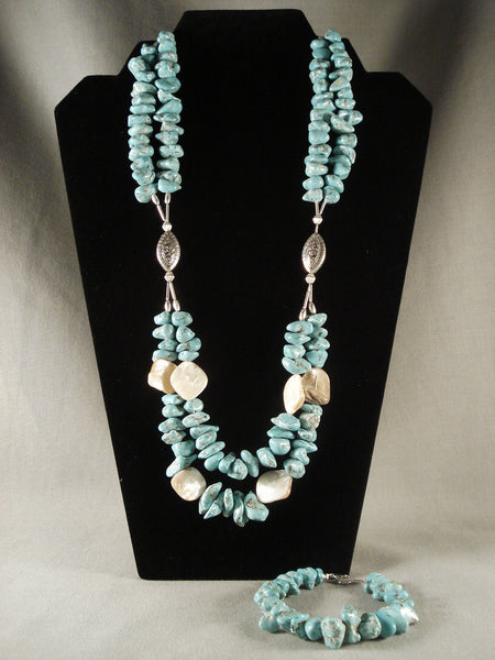 Fabulous Vintage Navajo Turquoise Necklace Bracelet Set