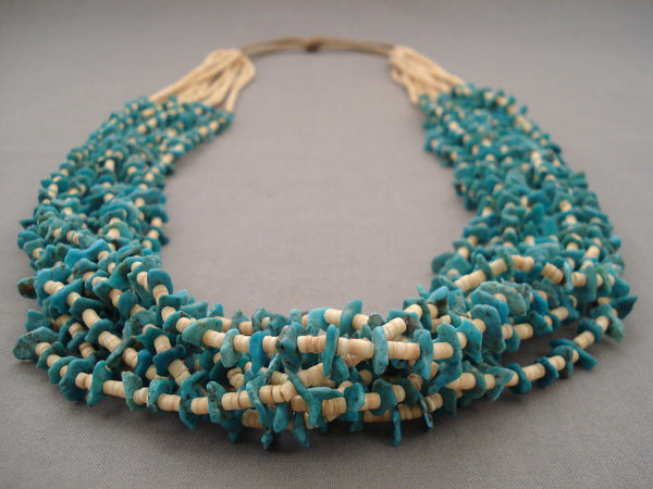 Absolutely Amazing Navajo 156 Grams Natural Blue Turquoise Heishi Necklace