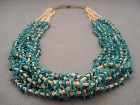 Absolutely Amazing Navajo 156 Grams Natural Blue Turquoise Heishi Necklace