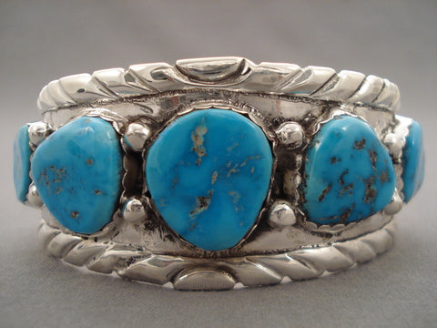 Amazing Vintage Zuni Simplicio Turquoise Silver Bracelet