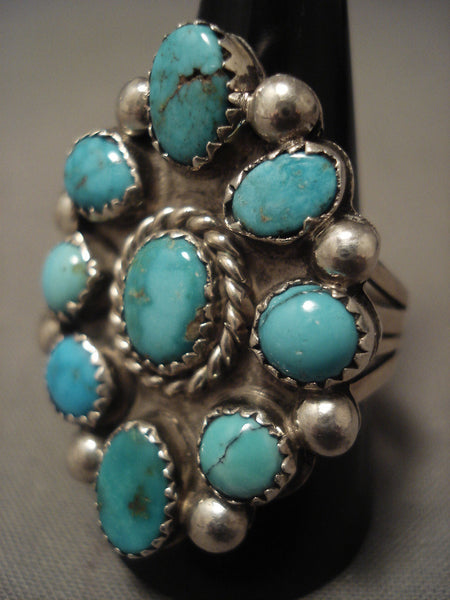 Important Vintage Navajo Kee Joe Benally (d.) Turquoise Silver Ring