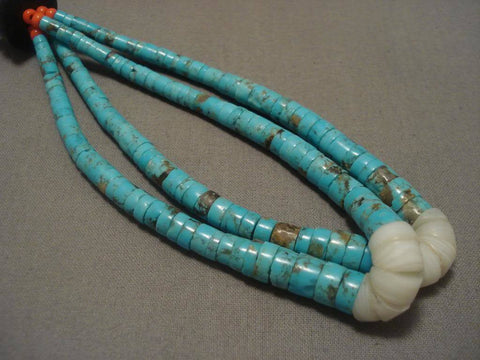 Eye Catching Vintage Navajo/ Santo Domingo Bsibee Turquoise Necklace