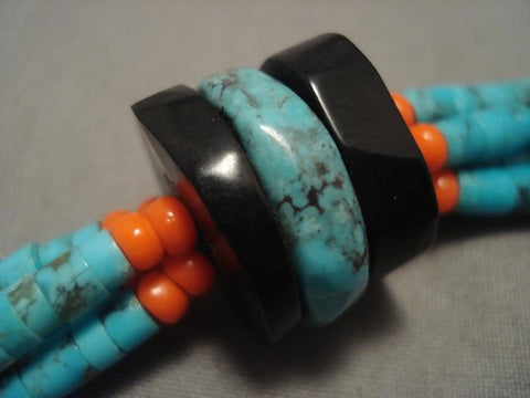 Eye Catching Vintage Navajo/ Santo Domingo Bsibee Turquoise Necklace