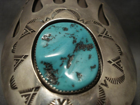 One Of The Largest Vintage Navajo Claw Silver Bracelet