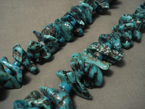 Earlier 1900's Vintage Santo Domingo Turquoise Nugget Necklace Old