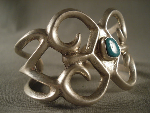 Earlier 1900's Vintage Navajo Turquoise Silver Bracelet Old