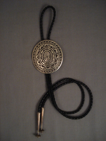 Museum Vintage Navajo super Intricate Silver Bolo Tie