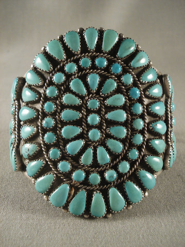 Big Big Big Big Big Vintage Navajo Turquoise Silver Bracelet Old