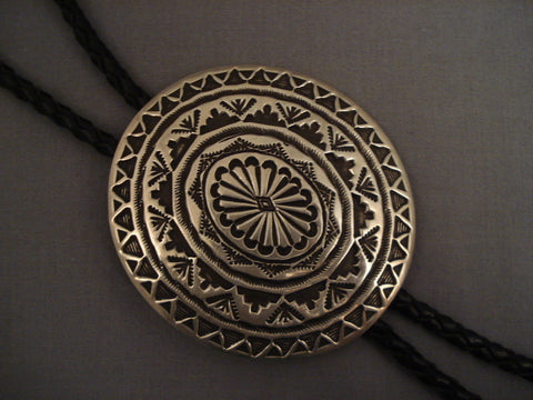 Museum Vintage Navajo super Intricate Silver Bolo Tie