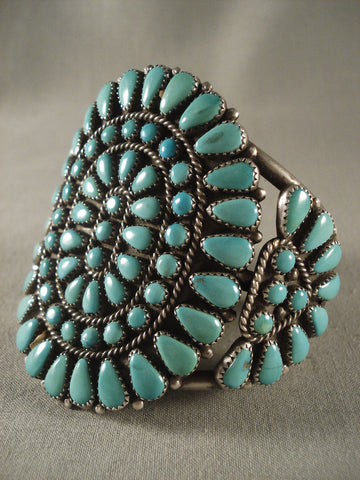 Big Big Big Big Big Vintage Navajo Turquoise Silver Bracelet Old