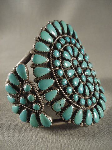 Big Big Big Big Big Vintage Navajo Turquoise Silver Bracelet Old