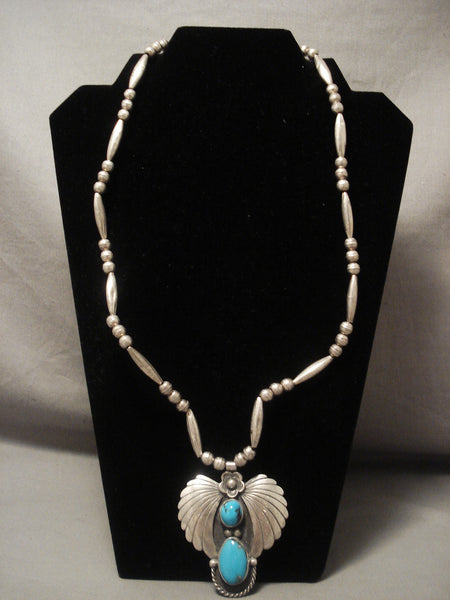 Museum Vintage Navajo Bisbee Turquoise Silver Necklace Old Vtg