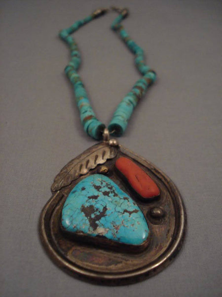 Early Number 8 Deposit Vintage Navajo Turquoise Silver Necklace