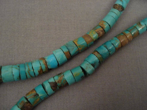 Early Number 8 Deposit Vintage Navajo Turquoise Silver Necklace