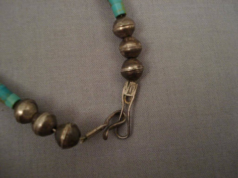 Early Number 8 Deposit Vintage Navajo Turquoise Silver Necklace