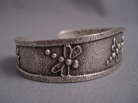 Museum Vintage Santo Domingo Drgonfly Tufa Cast Silver Bracelet
