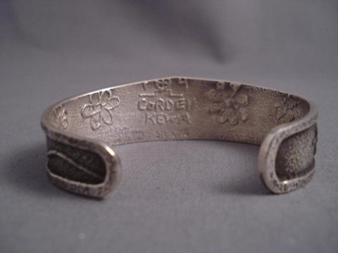 Museum Vintage Santo Domingo Drgonfly Tufa Cast Silver Bracelet