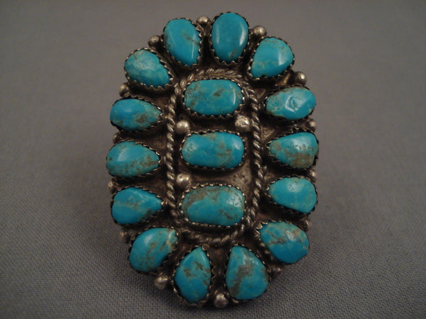 Monster Vintage Navajo Turquoise Silver Ring Old