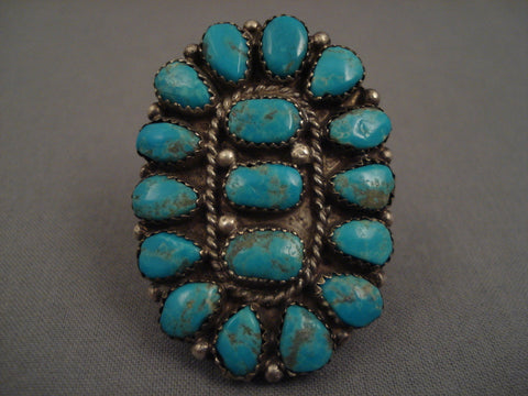 Monster Vintage Navajo Turquoise Silver Ring Old