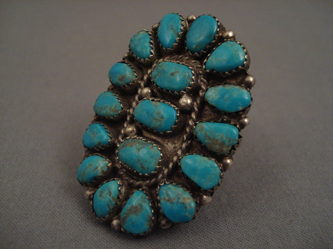 Monster Vintage Navajo Turquoise Silver Ring Old