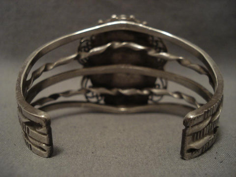 Phenomenal Vintage Navajo Persian Turquoise Silver Bracelet