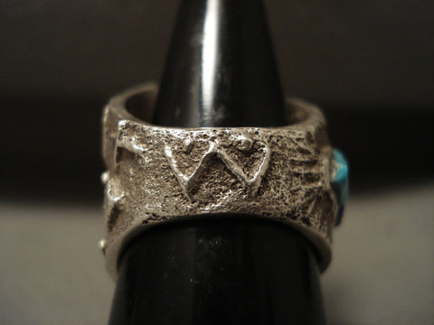 Advacned Silver Work Navajo Turquoise Silver Ring