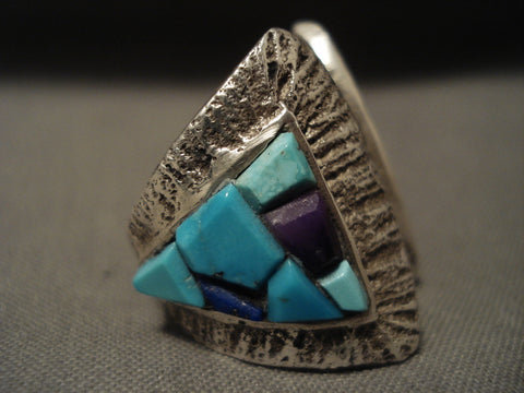 Advacned Silver Work Navajo Turquoise Silver Ring