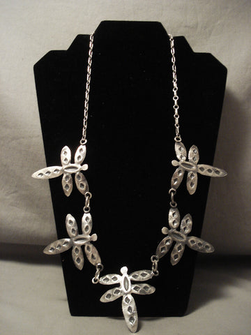 Absolutely Incredible Navajo Silver Dragonfly Necklace