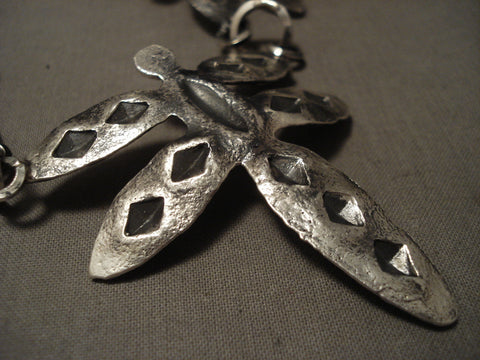 Absolutely Incredible Navajo Silver Dragonfly Necklace